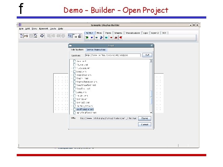 f Demo – Builder – Open Project 