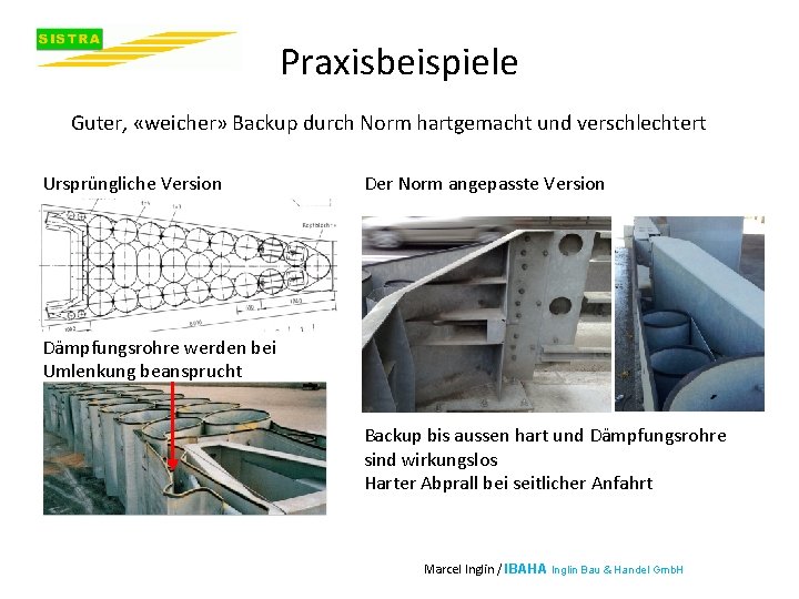 Praxisbeispiele Guter, «weicher» Backup durch Norm hartgemacht und verschlechtert Ursprüngliche Version Der Norm angepasste