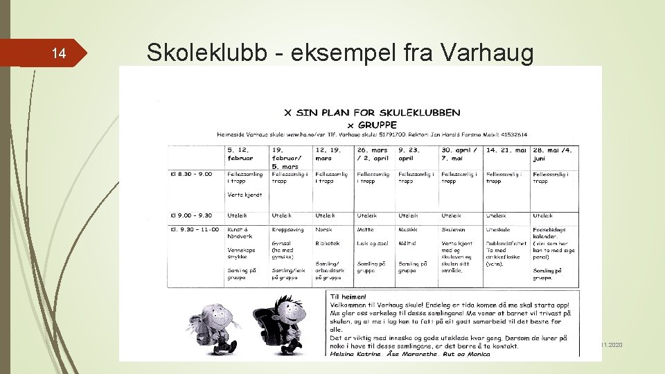14 Skoleklubb - eksempel fra Varhaug Ragnvald Riis 25. 11. 2020 