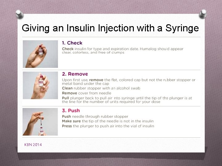Giving an Insulin Injection with a Syringe KBN 2014 