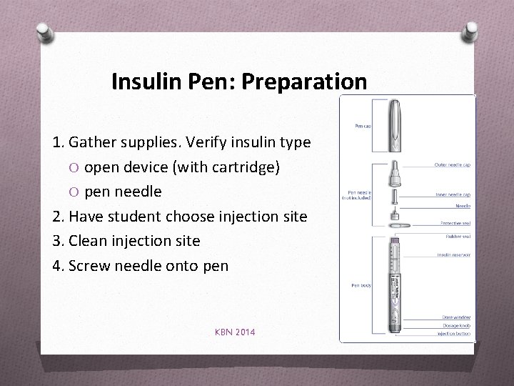 Insulin Pen: Preparation 1. Gather supplies. Verify insulin type O open device (with cartridge)