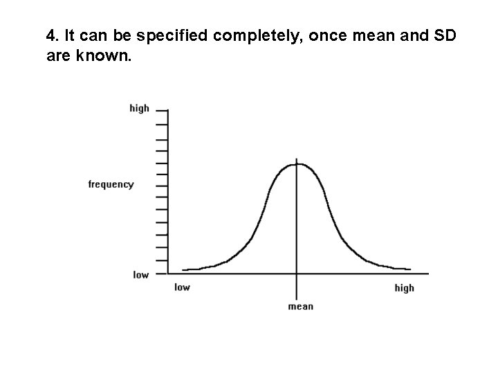 4. It can be specified completely, once mean and SD are known. 