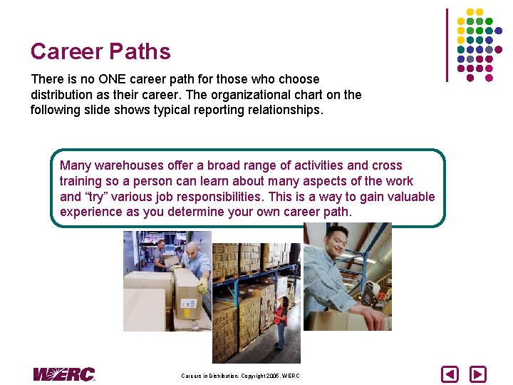 Career Paths There is no ONE career path for those who choose distribution as