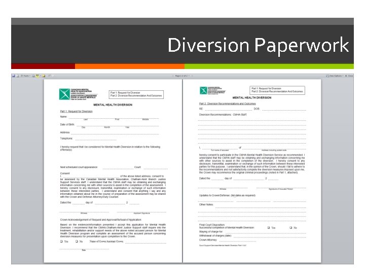 Diversion Paperwork 