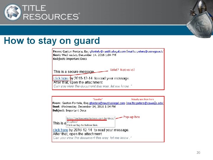 How to stay on guard 20 
