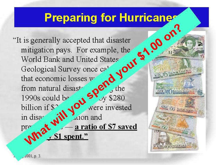 Preparing for Hurricanes ? n o “It is generally accepted that disaster 0 0