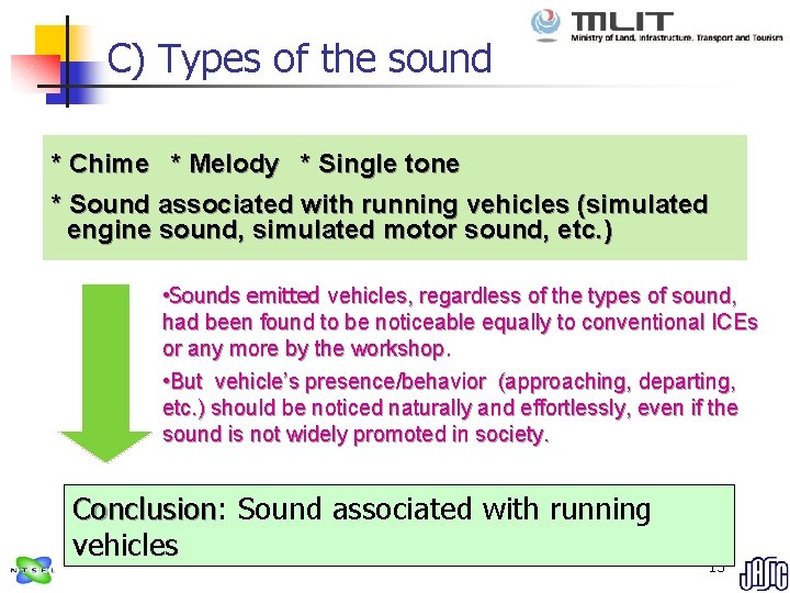 C) Types of the sound * Chime * Melody * Single tone * Sound