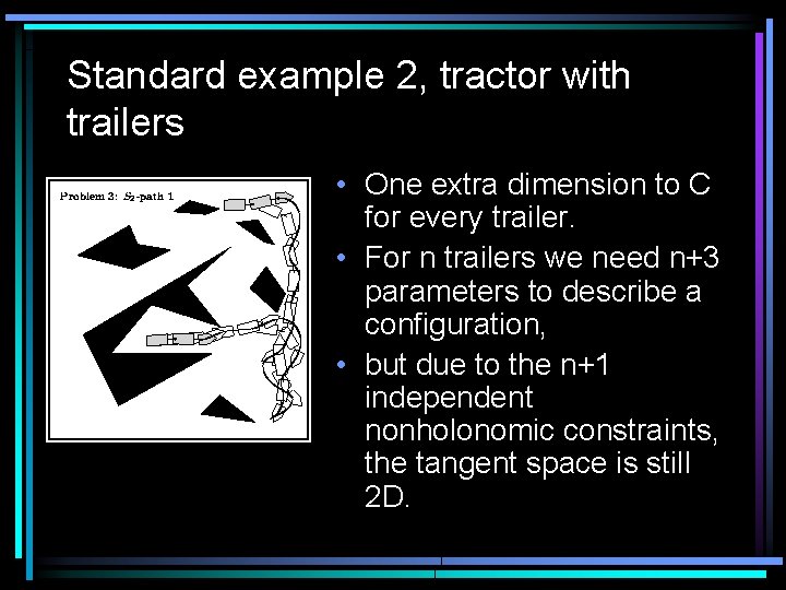 Standard example 2, tractor with trailers • One extra dimension to C for every Standard example 2, tractor with trailers • One extra dimension to C for every