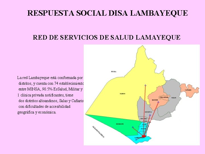 RESPUESTA SOCIAL DISA LAMBAYEQUE RED DE SERVICIOS DE SALUD LAMAYEQUE La red Lambayeque está