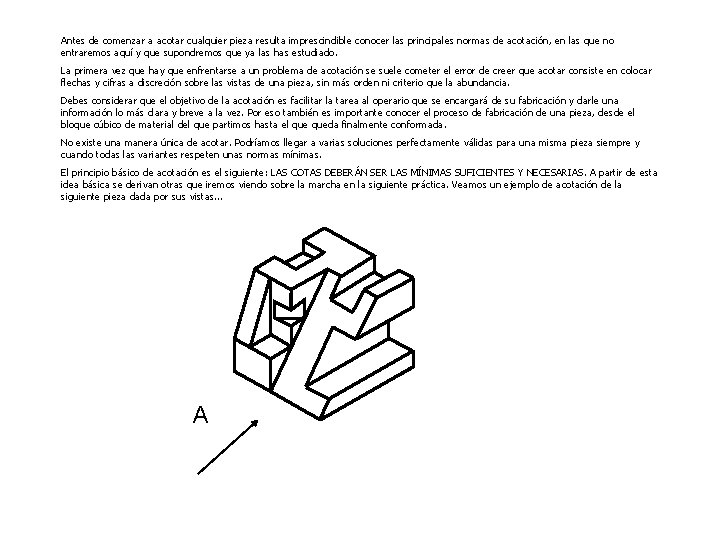 Antes de comenzar a acotar cualquier pieza resulta imprescindible conocer las principales normas de