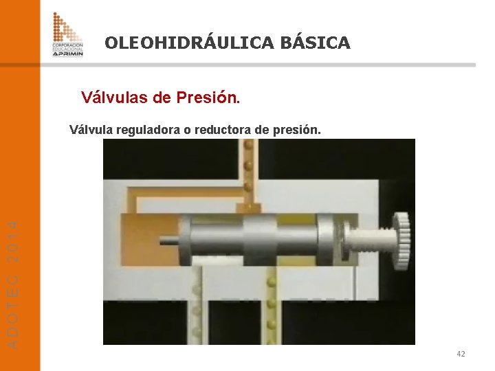 OLEOHIDRÁULICA BÁSICA Válvulas de Presión. Válvula reguladora o reductora de presión. 42 