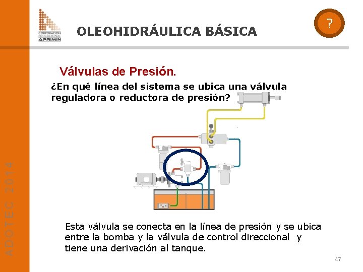 OLEOHIDRÁULICA BÁSICA ? Válvulas de Presión. ¿En qué línea del sistema se ubica una