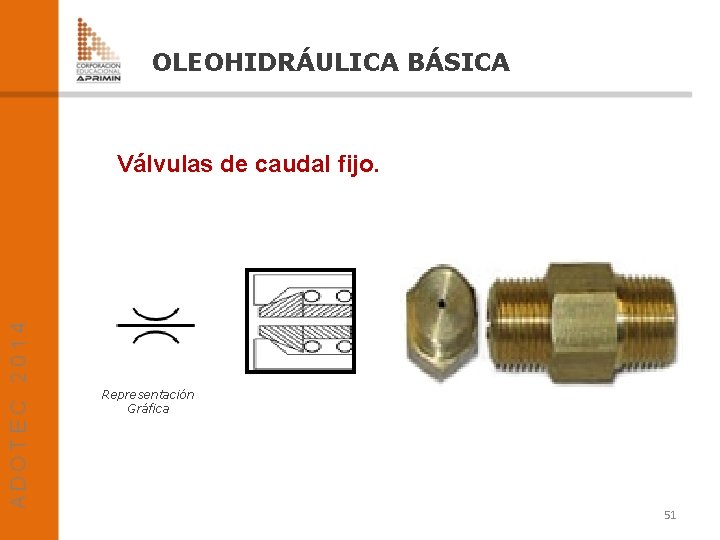 OLEOHIDRÁULICA BÁSICA Válvulas de caudal fijo. Representación Gráfica 51 