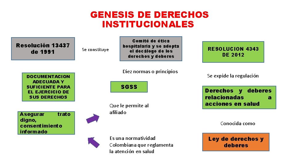 GENESIS DE DERECHOS INSTITUCIONALES Resolución 13437 de 1991 DOCUMENTACION ADECUADA Y SUFICIENTE PARA EL