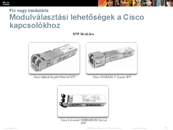 Fix vagy moduláris Modulválasztási lehetőségek a Cisco kapcsolókhoz Presentation_ID © 2008 Cisco Systems, Inc.
