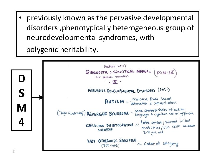  • previously known as the pervasive developmental disorders , phenotypically heterogeneous group of