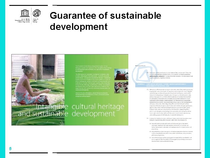 Guarantee of sustainable development 5 