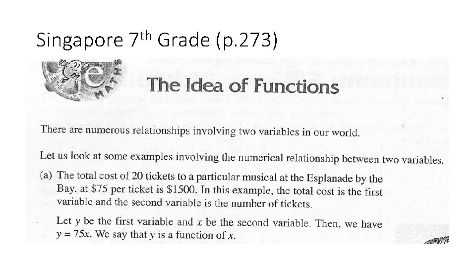 Singapore 7 th Grade (p. 273) 