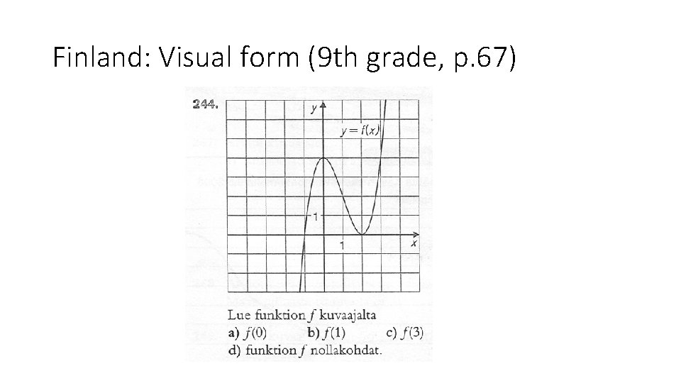 Finland: Visual form (9 th grade, p. 67) 