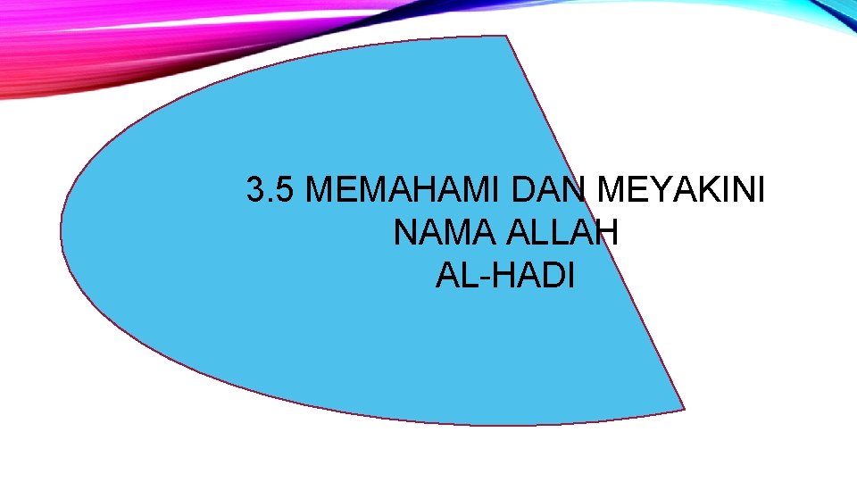 3. 5 MEMAHAMI DAN MEYAKINI NAMA ALLAH AL-HADI 