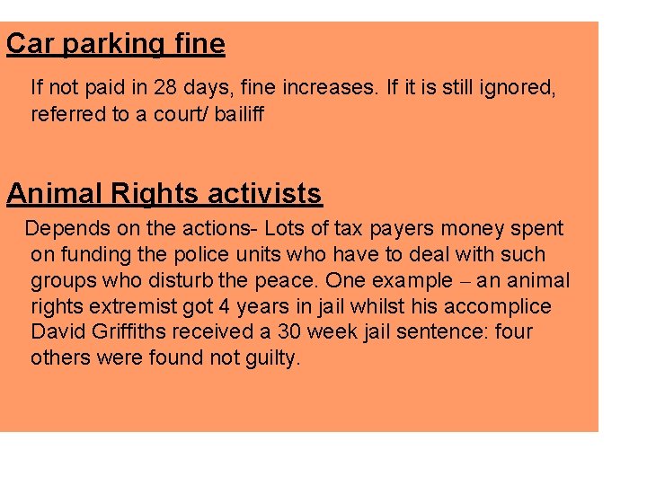 Car parking fine If not paid in 28 days, fine increases. If it is