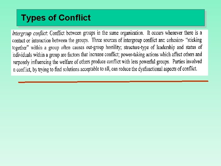 Types of Conflict 