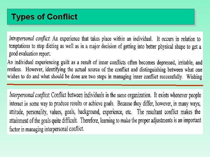 Types of Conflict 