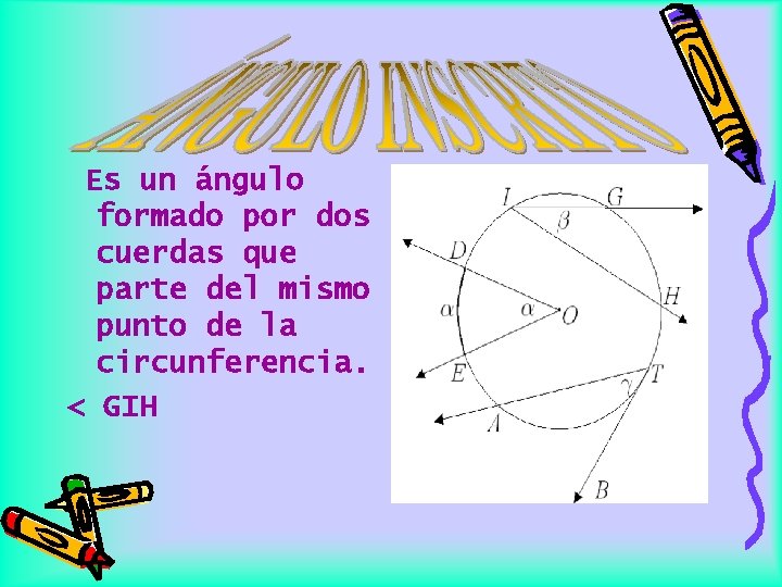 Es un ángulo formado por dos cuerdas que parte del mismo punto de la