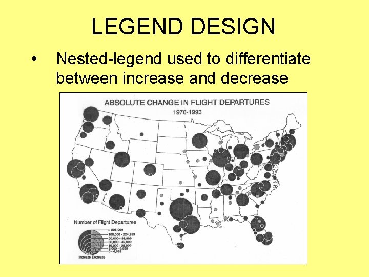 LEGEND DESIGN • Nested-legend used to differentiate between increase and decrease 