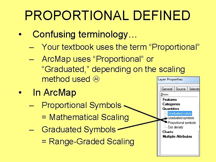 PROPORTIONAL DEFINED • Confusing terminology… – Your textbook uses the term “Proportional” – Arc.