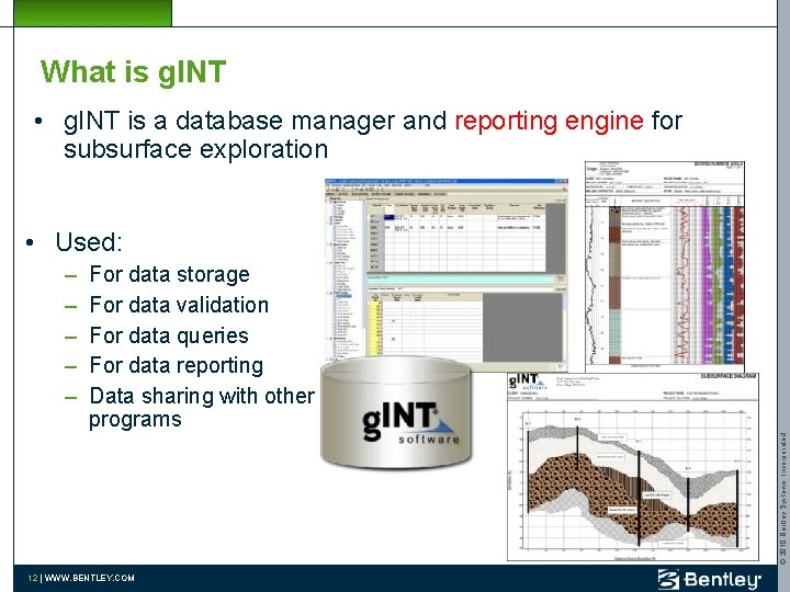 What is g. INT • g. INT is a database manager and reporting engine