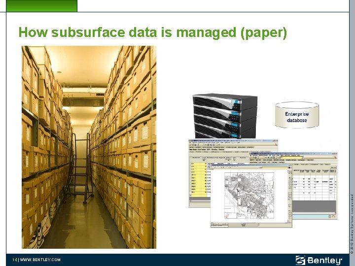 © 2010 Bentley Systems, Incorporated How subsurface data is managed (paper) 14 | WWW.
