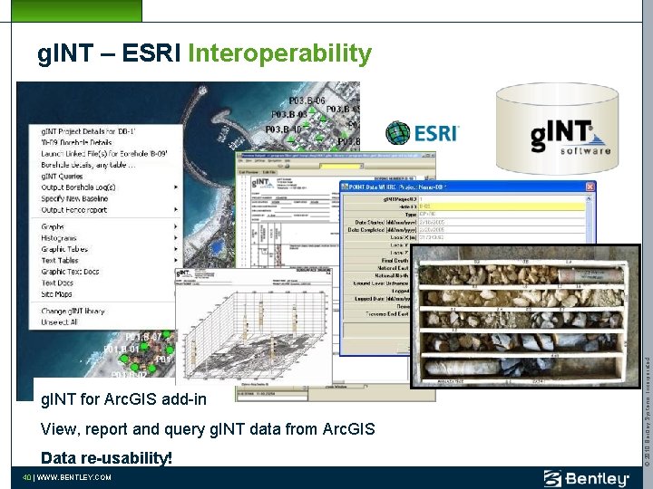 g. INT for Arc. GIS add-in View, report and query g. INT data from
