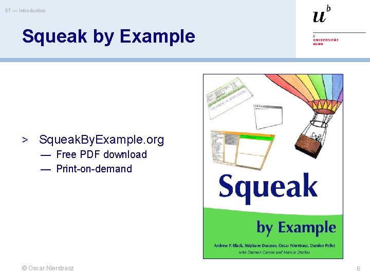 ST — Introduction Squeak by Example > Squeak. By. Example. org — Free PDF