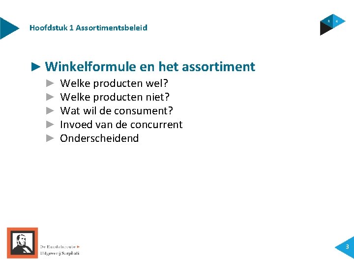 Hoofdstuk 1 Assortimentsbeleid ► Winkelformule en het assortiment ► ► ► Welke producten wel?
