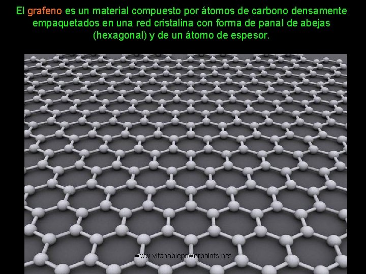 El grafeno es un material compuesto por átomos de carbono densamente empaquetados en una