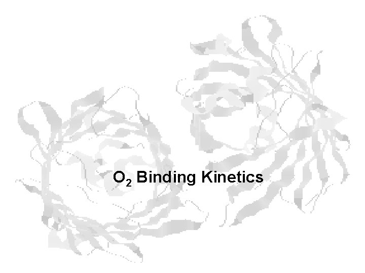O 2 Binding Kinetics O 2 Binding Kinetics