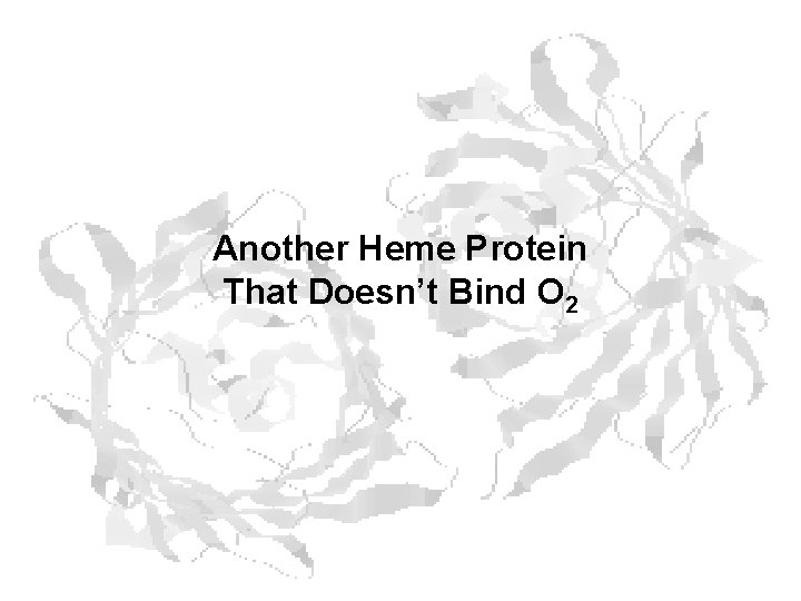 Another Heme Protein That Doesn’t Bind O 2 