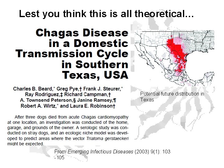 Lest you think this is all theoretical… Potential future distribution in Texas From Emerging