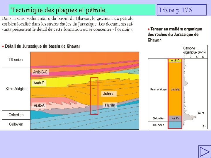 Tectonique des plaques et pétrole. Livre p. 176 