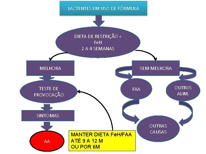 LACTENTES EM USO DE FÓRMULA DIETA DE RESTRIÇÃO + Fe. H 2 A 4