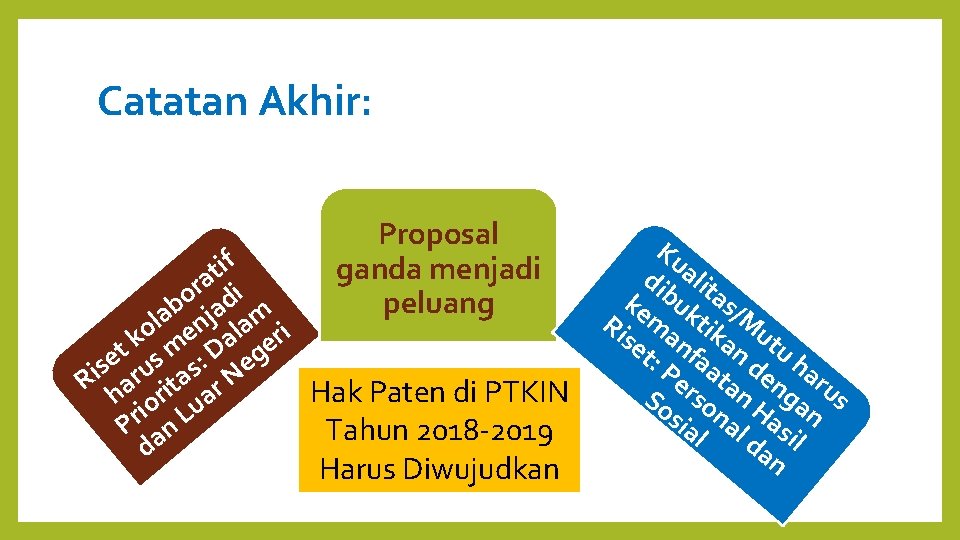 Catatan Akhir: Proposal ganda menjadi peluang if t a i r o ad b