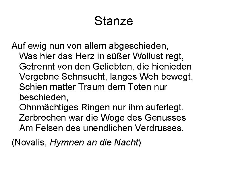 Stanze Auf ewig nun von allem abgeschieden, Was hier das Herz in süßer Wollust