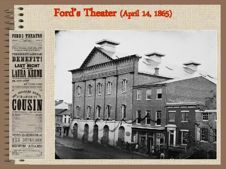 Ford’s Theater (April 14, 1865) 