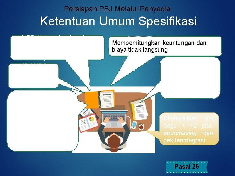 Persiapan PBJ Melalui Penyedia Ketentuan Umum Spesifikasi HPS disusun berdasarkan keahlian dan menggunakan data