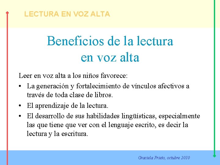 LECTURA EN VOZ ALTA Beneficios de la lectura en voz alta Leer en voz