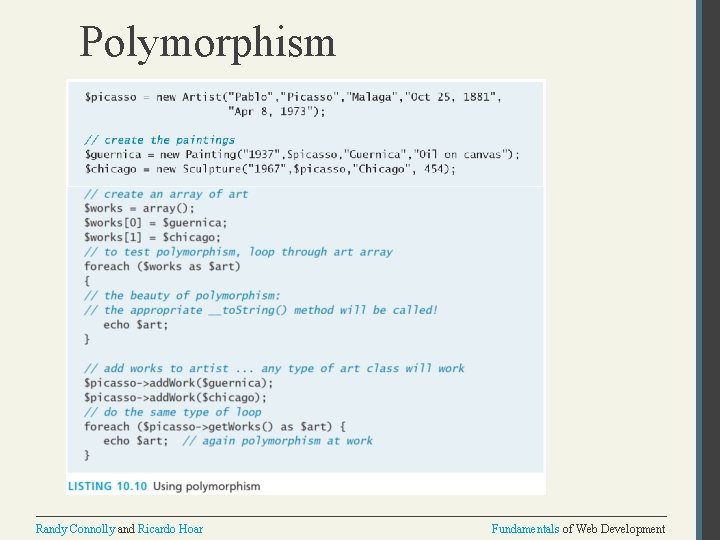 Polymorphism Randy Connolly and Ricardo Hoar Fundamentals of Web Development 