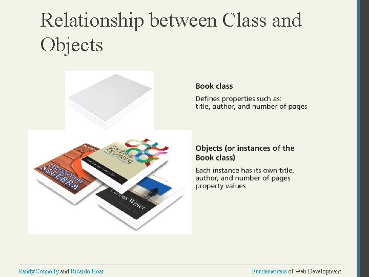 Relationship between Class and Objects Randy Connolly and Ricardo Hoar Fundamentals of Web Development