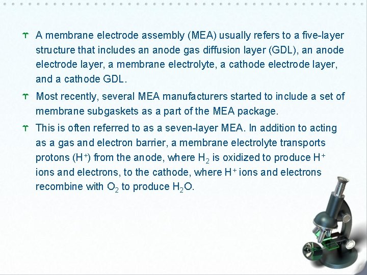 A membrane electrode assembly (MEA) usually refers to a five-layer structure that includes an
