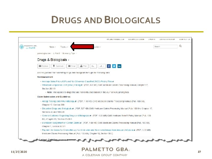 DRUGS AND BIOLOGICALS 11/25/2020 37 